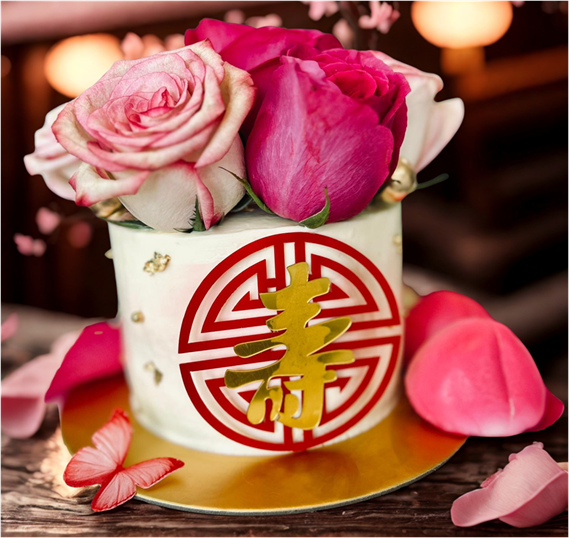 Rosy Longevity Cake